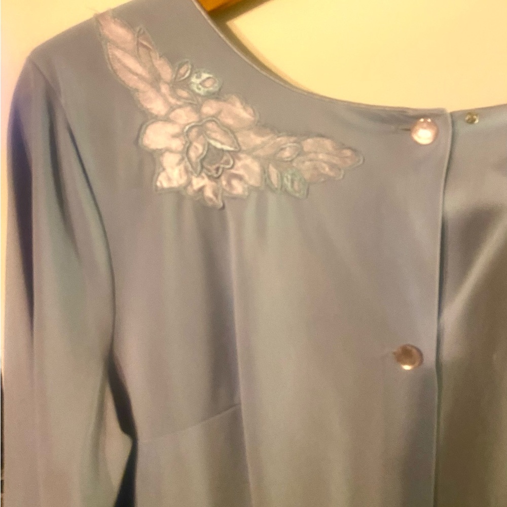 Vintage Elegant Light Blue Embroidered lingerie jumpsuit In